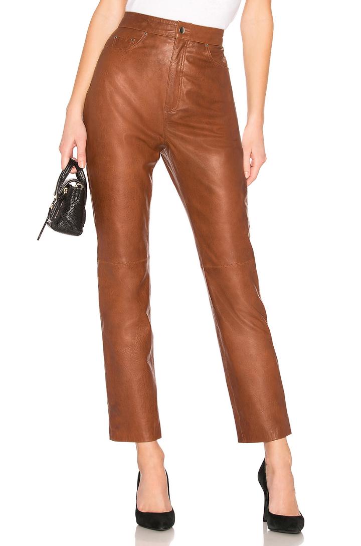 Leather Straight Leg Pants