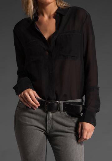 Linea Pelle Vintage Multi Hole Belt In Black