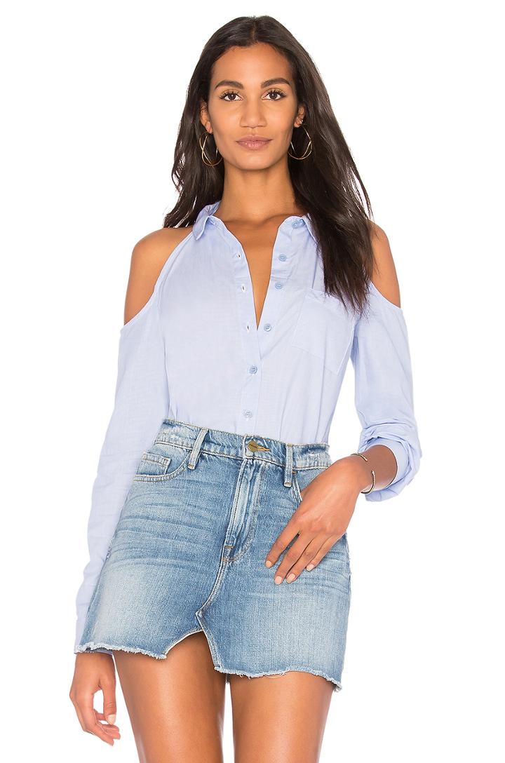 Cold Shoulder Button Up
