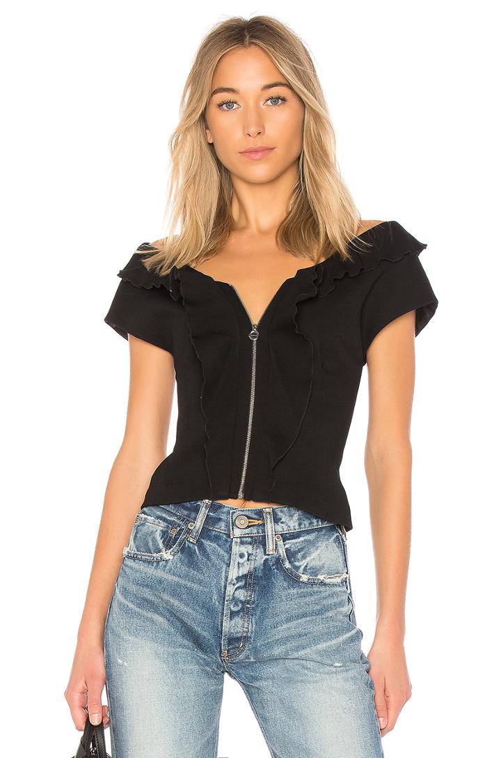 Off The Shoulder V Neck Top