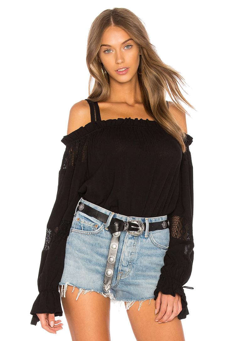 Long Sleeved Cold Shoulder Top