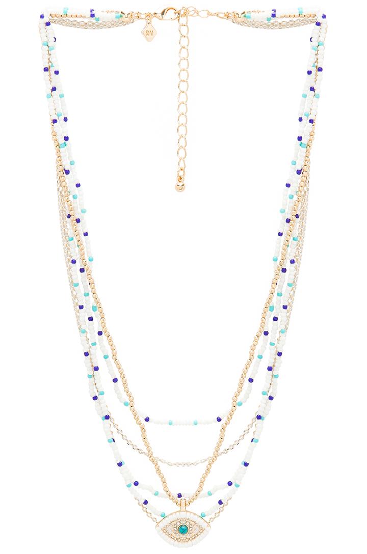 Layered Beads Evil Eye Necklace