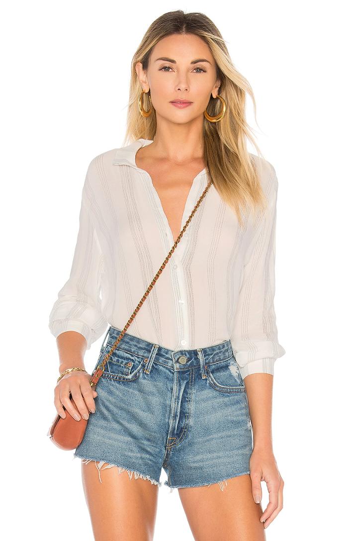 Hi-lo Fray Hem Button Down