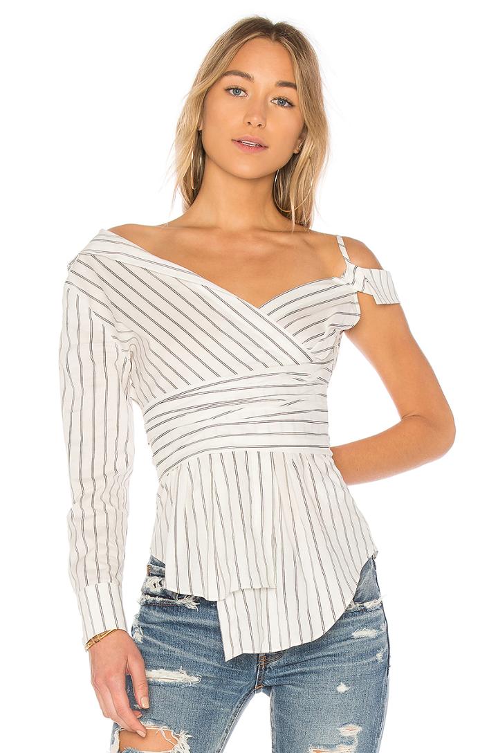Stripe Off Shoulder Blouse