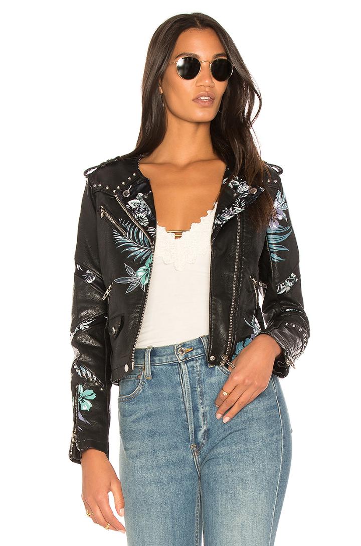Embroidered Moto Jacket