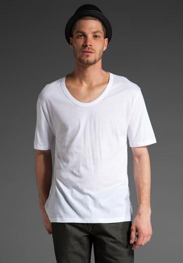 T By Alexander Wang Classic Low Neck Tee In White