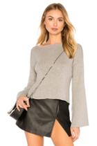 Ribbed Cross Back Crop Sweater In Light Heather Grey