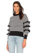 Ruffle Sleeve Detail Stripe Sweater