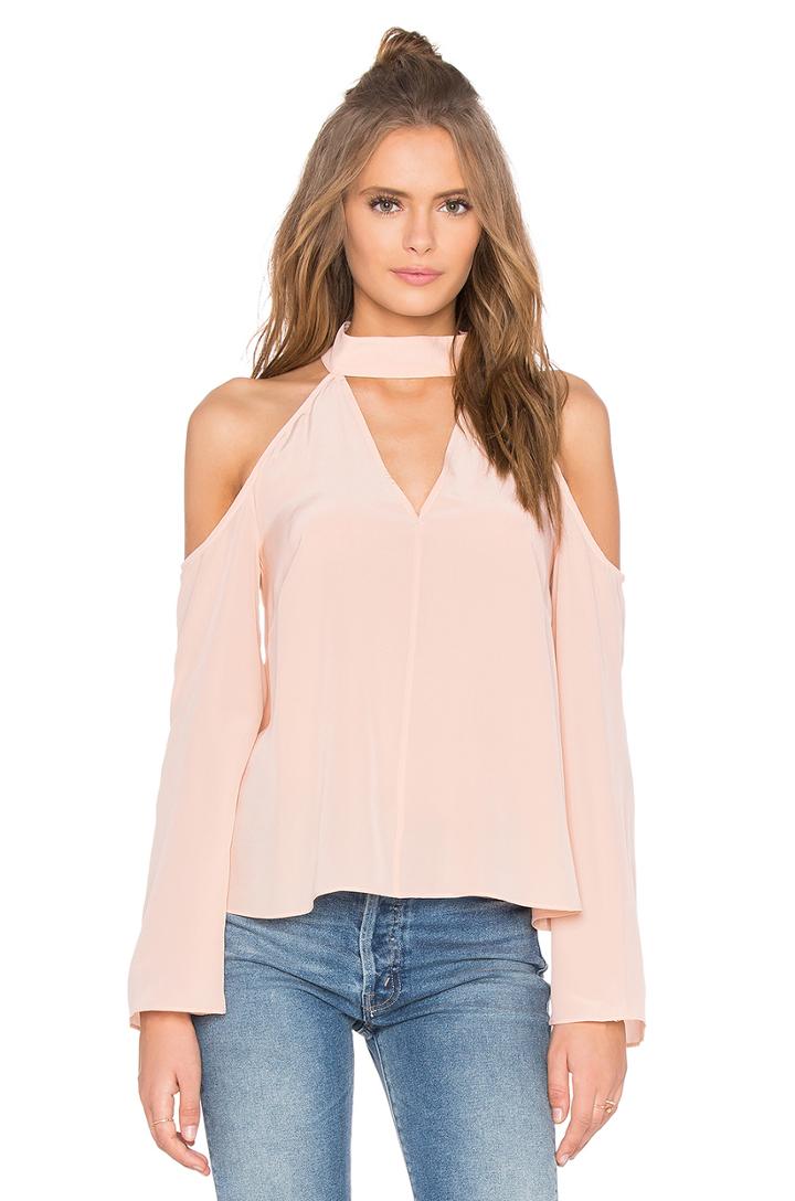 Stay Close Long Sleeve Silk Top