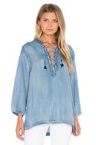 Drapy Lace Up Top