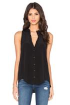 Pleat Back Button Up Tank