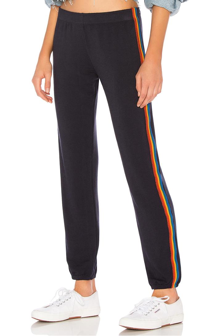 Rainbow Stripe Elastic Waist Sweats