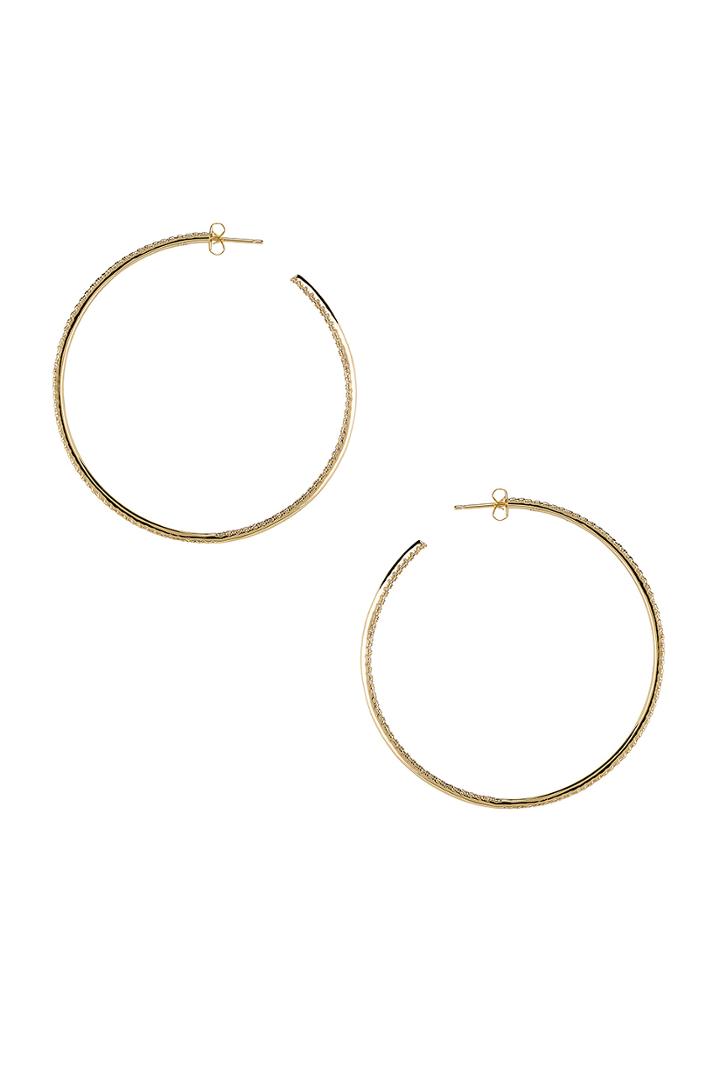 Thin Pave Hoop Earrings