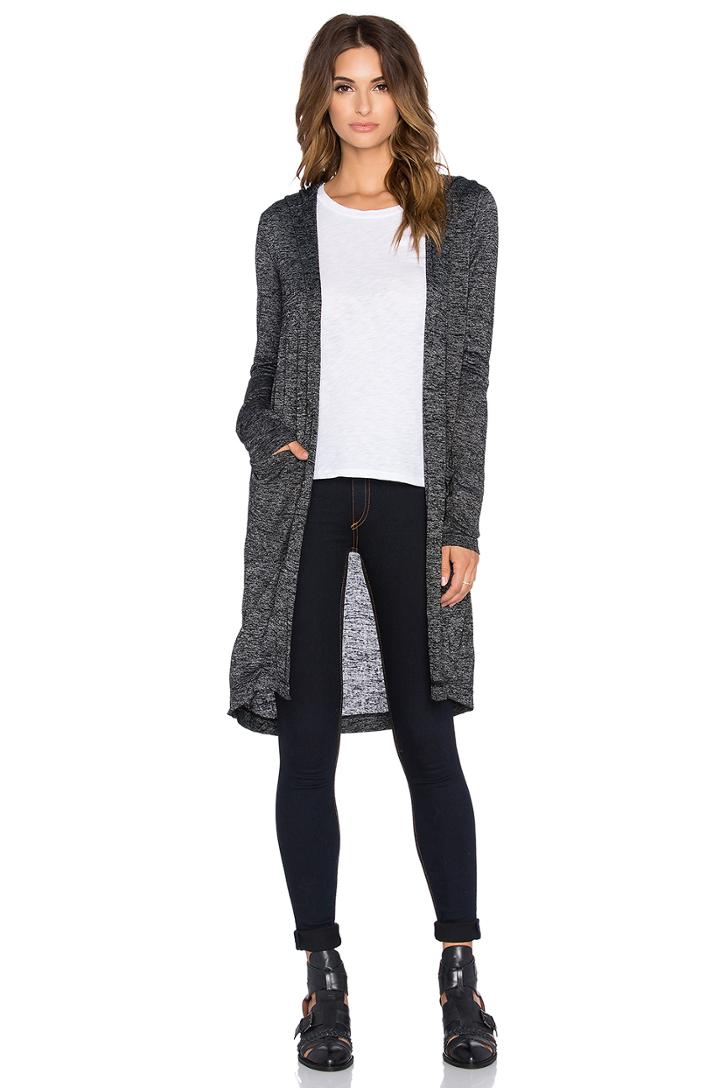 Bouncy Knit Hooded Cardigan