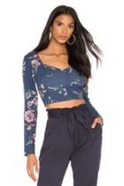 Cropped Long Sleeve Embroidered Top