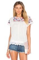 Short Sleeve Garden Embroidered Top