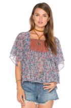 Printed Scarf Sleeve Top