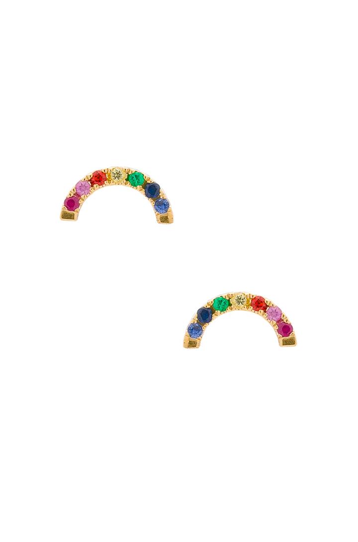 Diamond Rainbow Stud Earrings