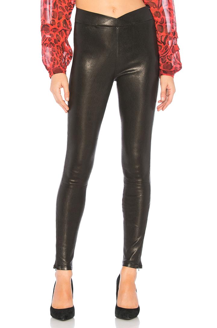 Overlap Waist Leather Pull On