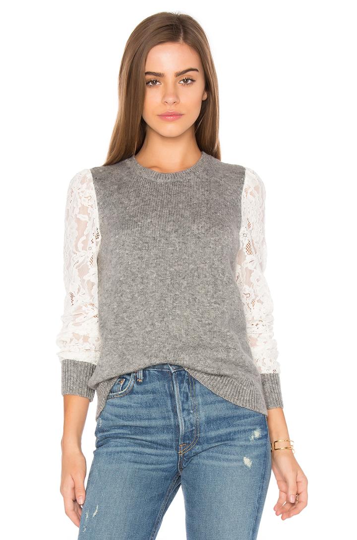 Lace Sleeve Pullover