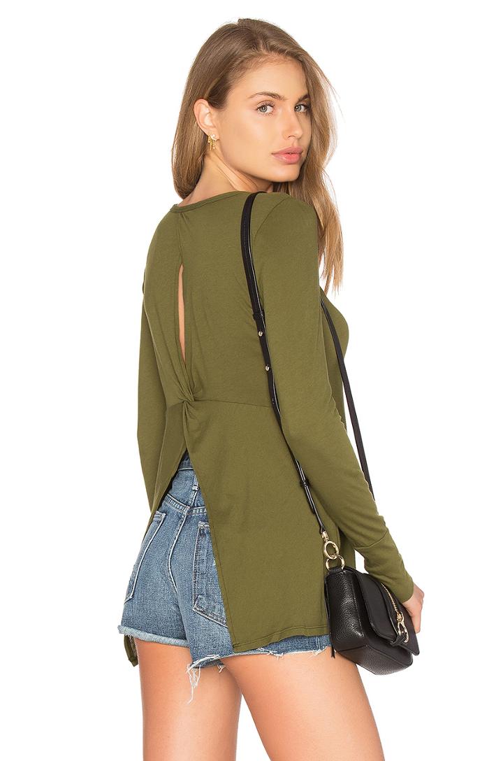 Light Weight Jersey Open Back Long Sleeve Top