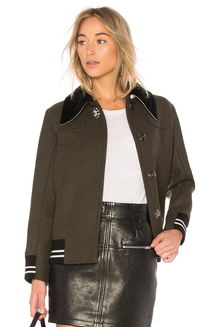 Letterman Jacket With Velvet Collar