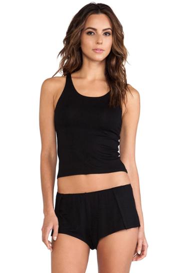 Only Hearts So Fine Crop Tank In Black