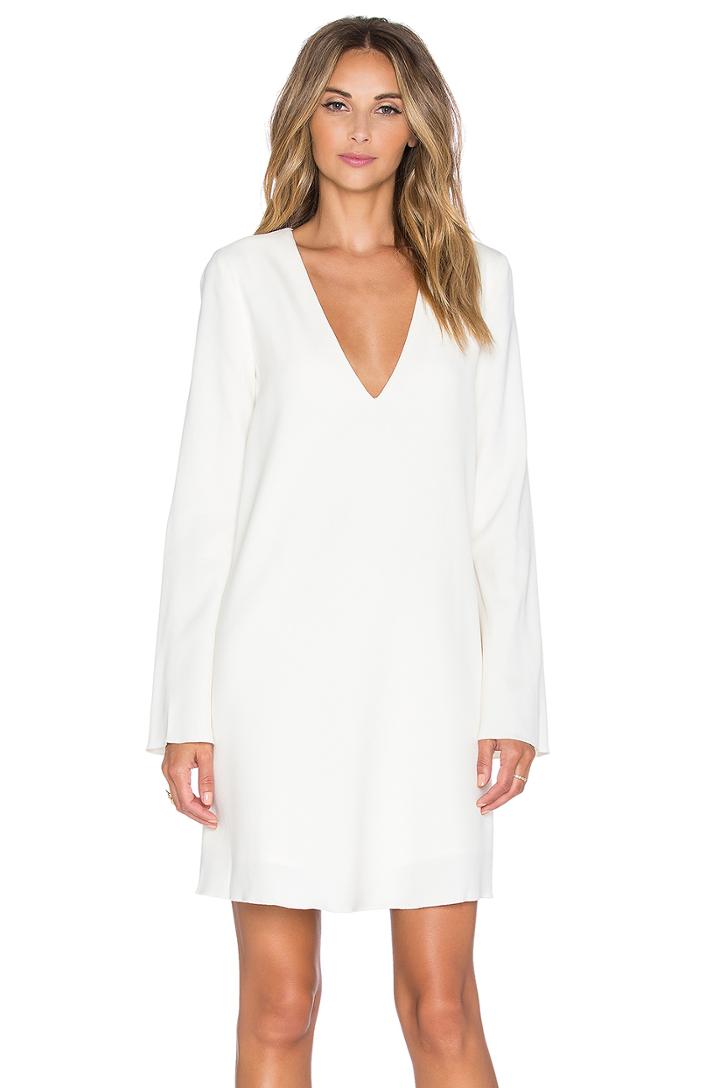 Crepe V-neck Mini Dress