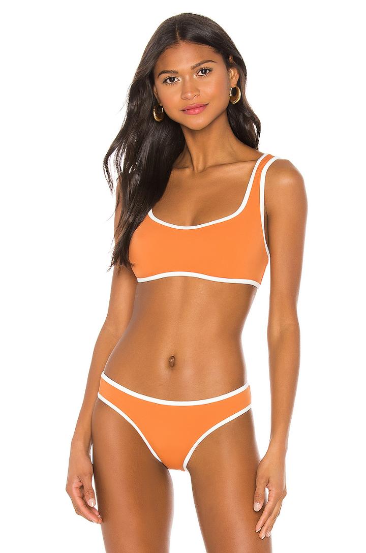 Contrast Trim Bikini Top