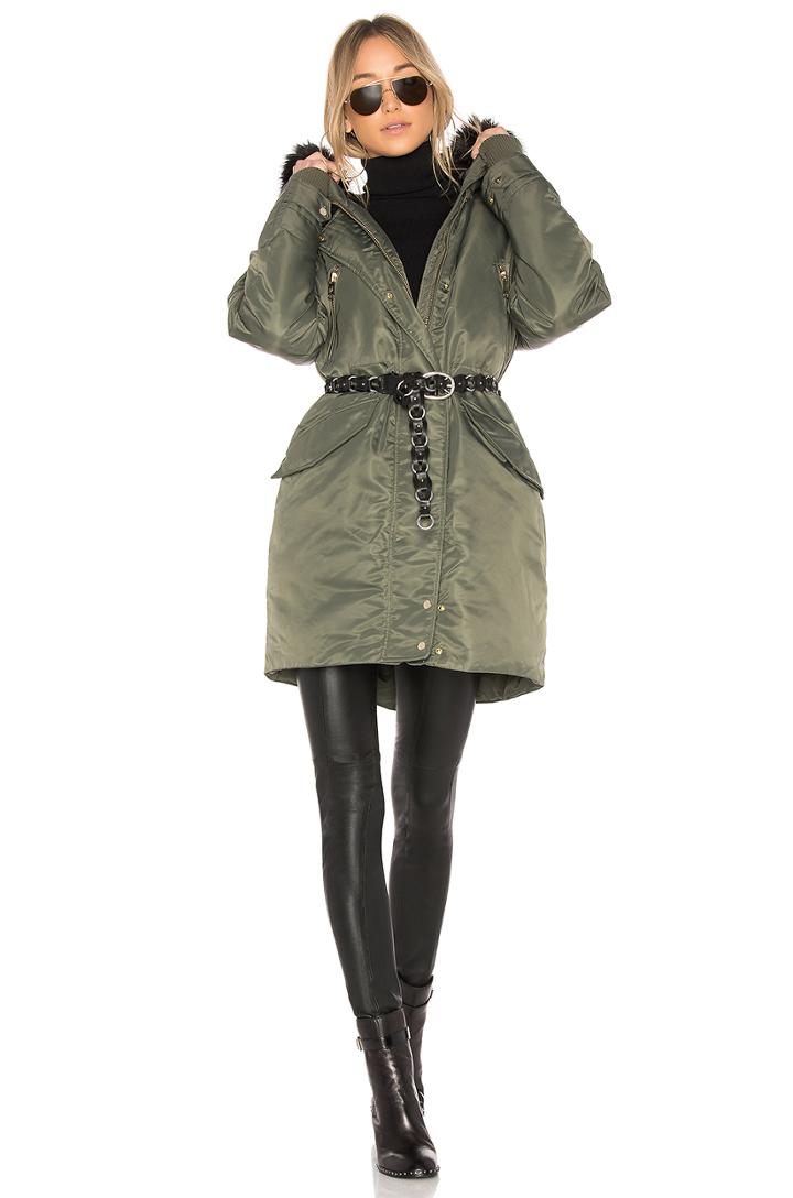 Tommy X Gigi Down Parka With Faux Fur Trim