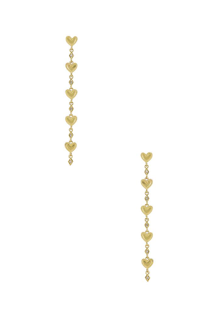 The Dotted Heart Drop Stud Earrings