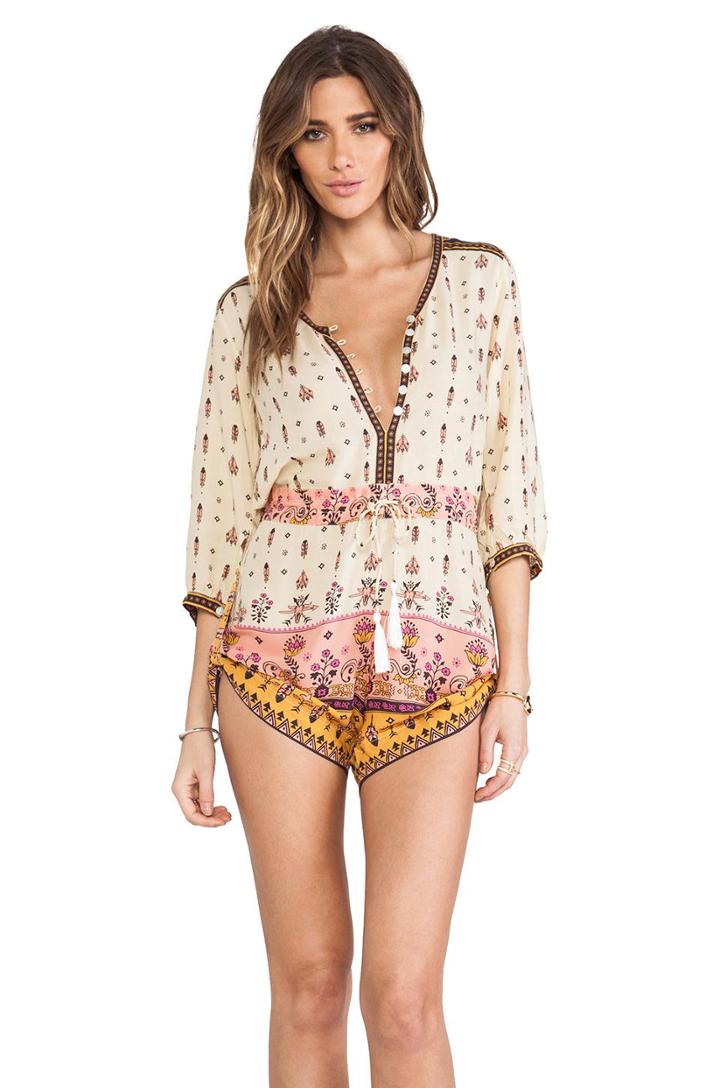 Spell & The Gypsy Collective Desert Wanderer Playsuit In Cream
