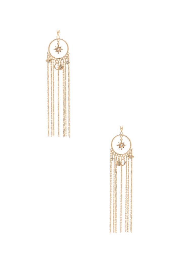 Circle Charm Tassel Earring
