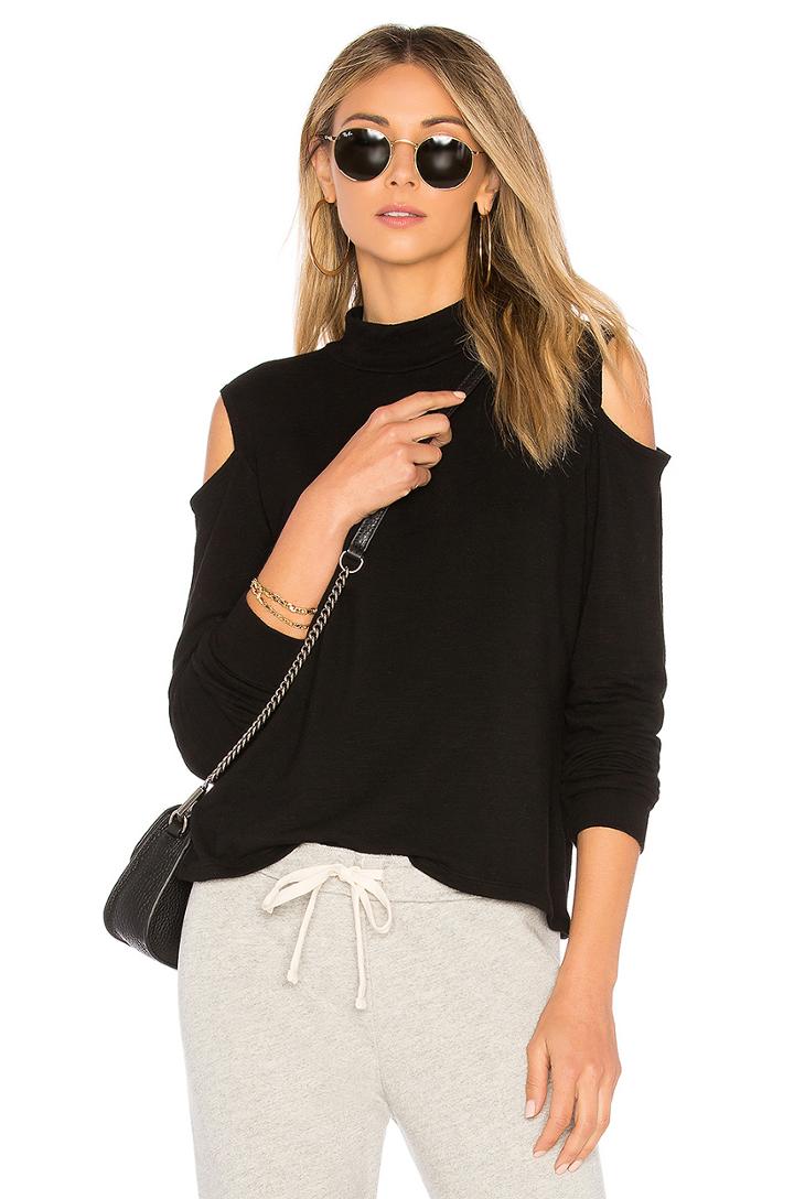 Turtleneck Cold Shoulder Tee
