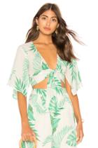 Tie Front Crop Top With Flutter