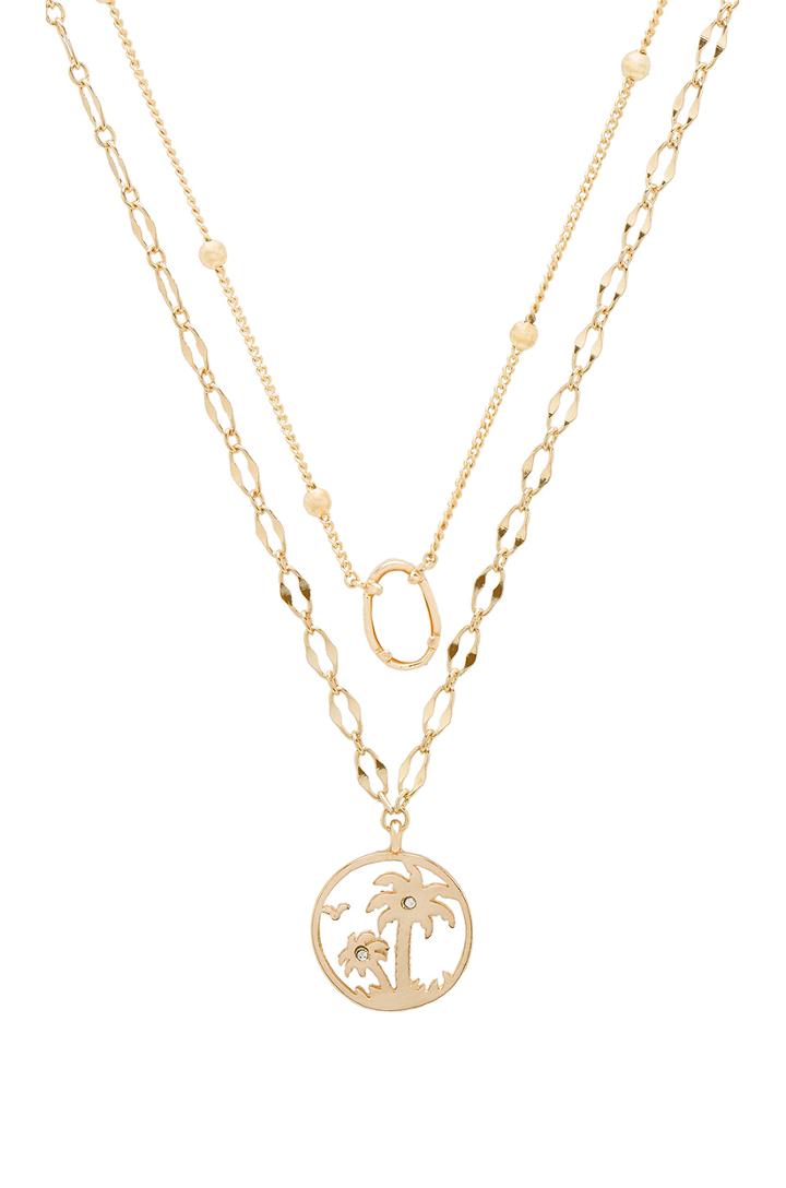 Layered Palm Tree Necklace