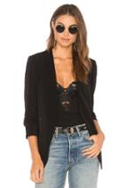 Zipper Front Knit Tuxedo Blazer In Black