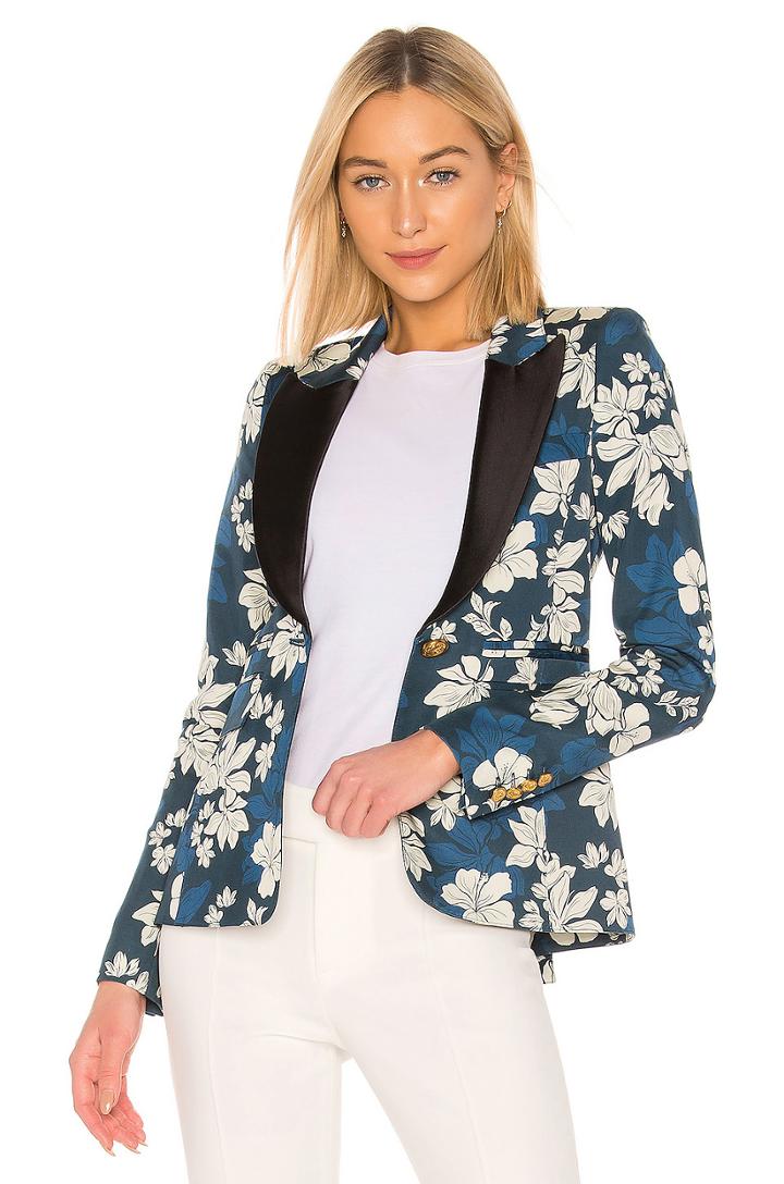 Blocked Peaked Lapel Blazer