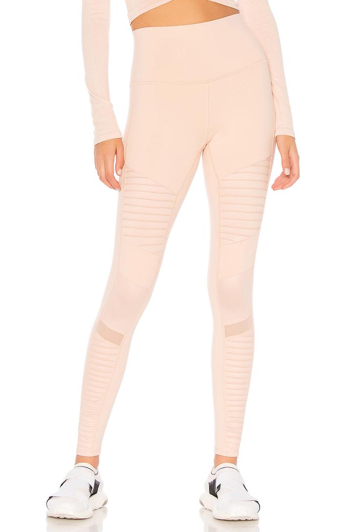 High Waist Moto Legging In Nectar