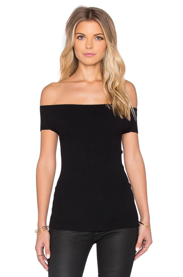 Off Shoulder Rib Tee