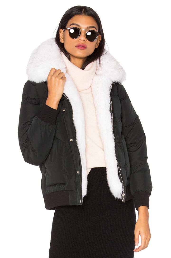 Coat With Faux Fur Trim 112