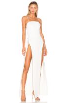 High Zip Slit Backless Gown