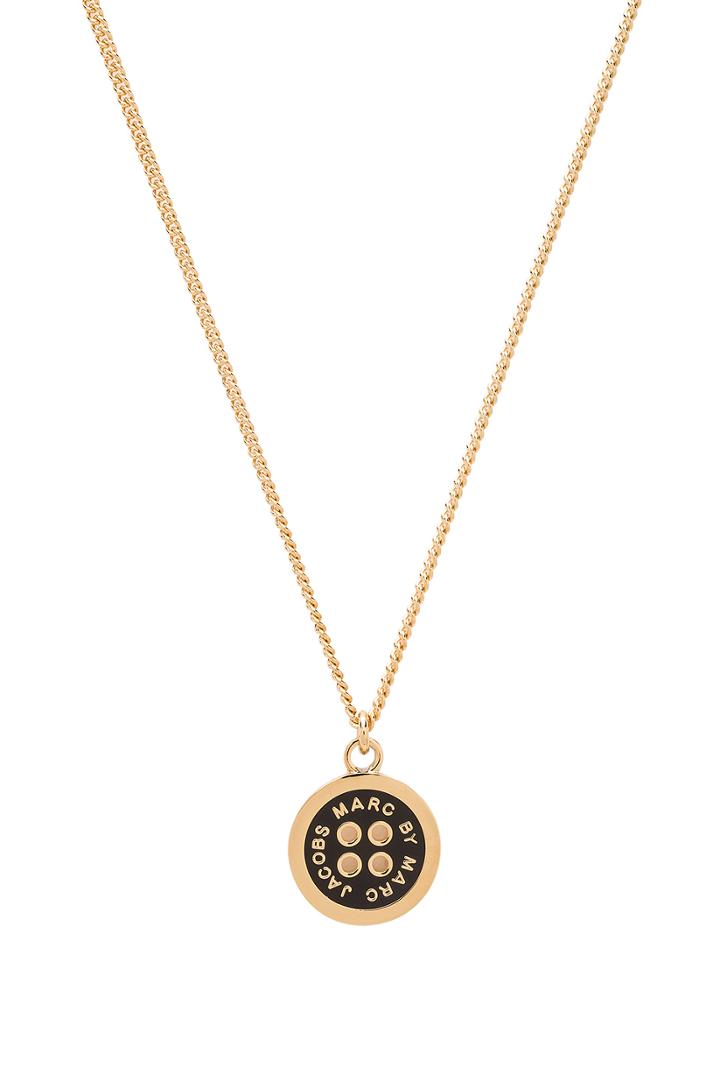 Lost & Found Logo Button Pendant Necklace