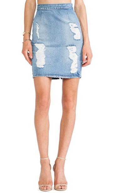 Lovers + Friends Miles Denim Skirt In Westerly