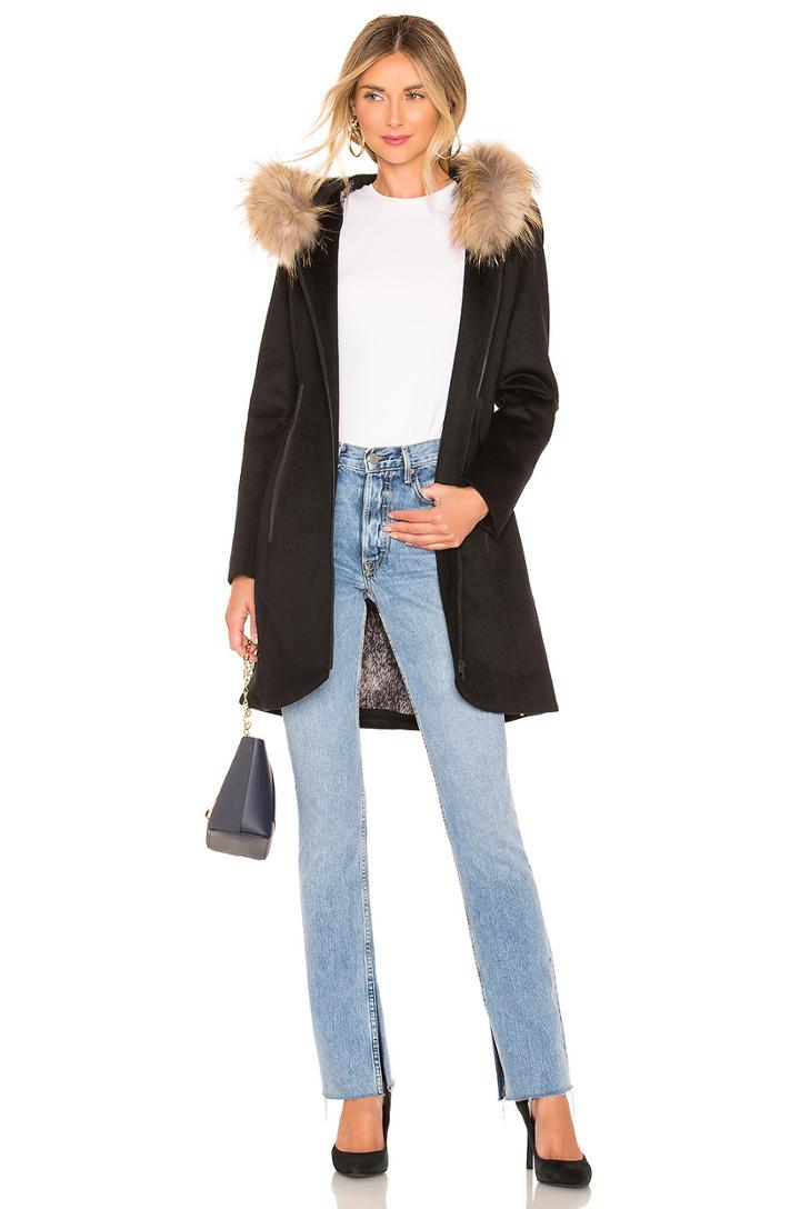 Charlena Coat With Fur Collar