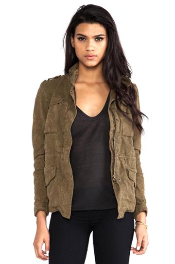 Maison Scotch Fitted Military Jacket In Army