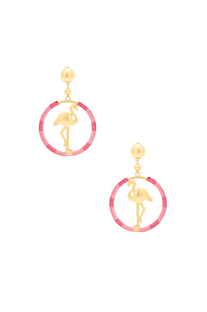 Flamingo Hoop Earrings