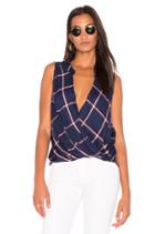 Reily Plaid Wrap Top