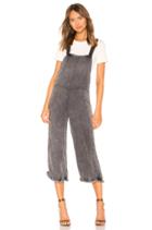 Cross Back Cropped Culotte Overalls With Frayed Edge