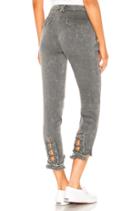 Lace Up Pant With Frayed Edge